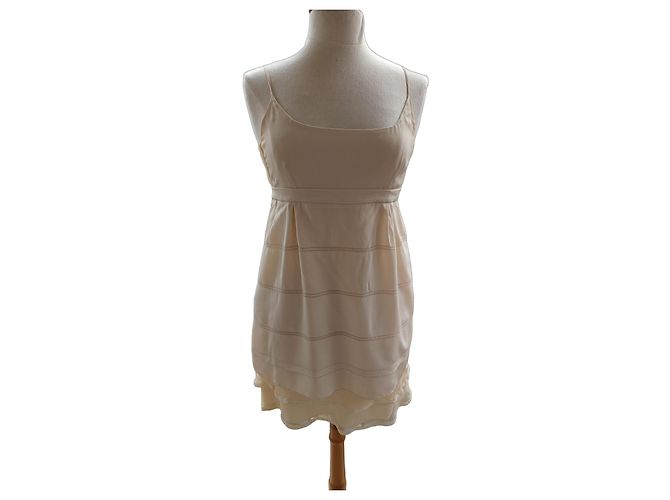 Miu Miu Seidenkleid Creme Roh