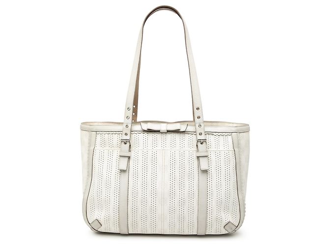 LOEWE Weiße perforierte beschichtete Canvas-Tasche