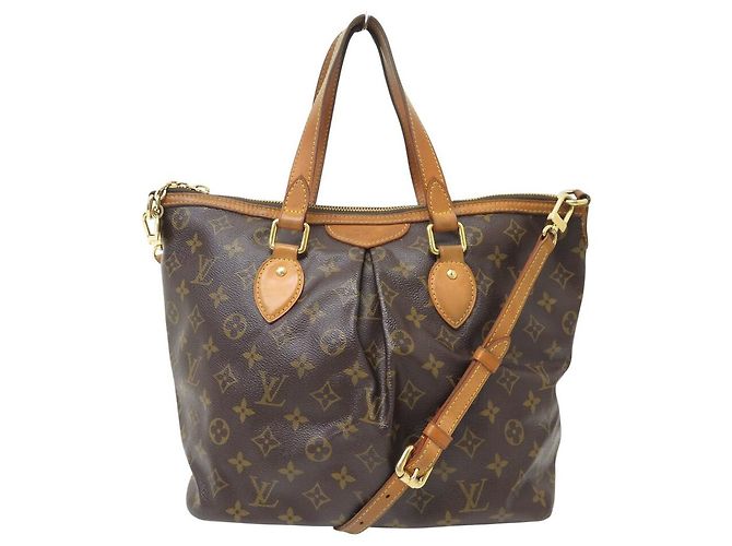 BAG TOTE LOUIS VUITTON PALERMO PM M40145 IN CANVAS MONOGRAM Marrone