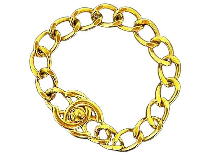 Bracelet Turnlock Coco Mark de Chanel Doré Métallisé