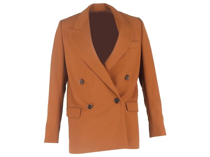 Doppelt gefütterte Blazer mit Taschen aus braunem Polyester von Acne Studios Rot