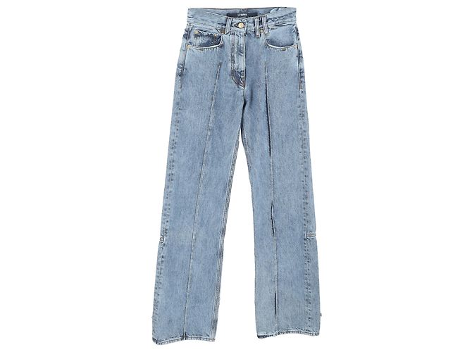 Jeans rectos Le Raphia en denim azul de Jacquemus