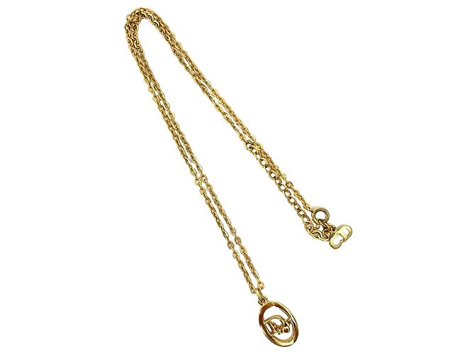 Collana Logo Christian Dior D'oro Metallico