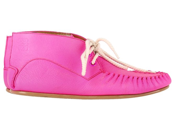Mocassins à lacets Loewe en cuir rose