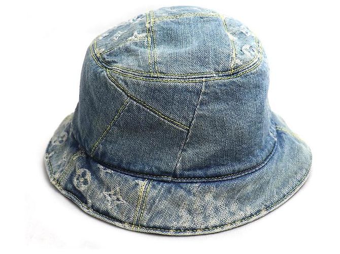 Louis Vuitton Bonnet Damier Giant Wave Monogram Cotton Hat Blue