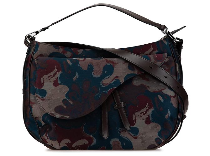 Dior Peter Doig Denim Camouflage Soft Saddle Bag
