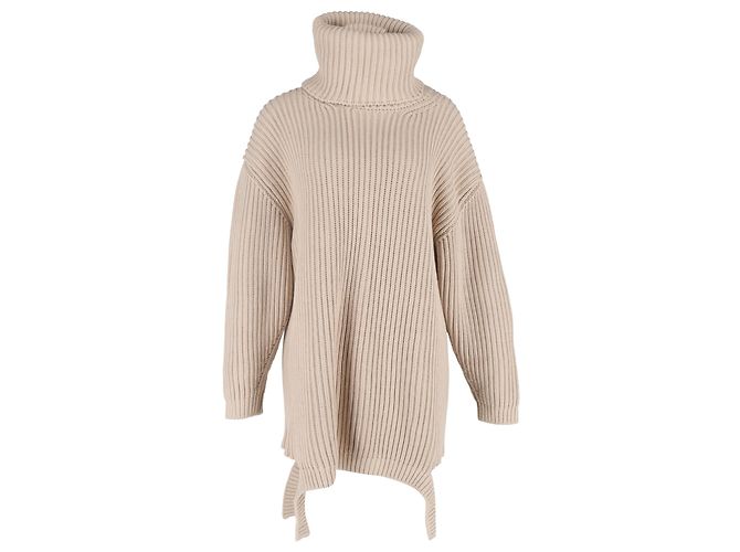 Everyday Balenciaga Strickpullover mit Rollkragen aus beigem Baumwoll