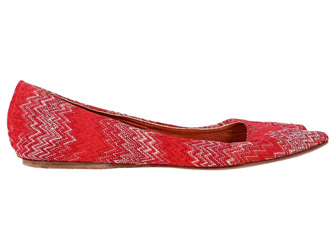Gestreifte Ballerinas von Missoni aus roter Baumwolle Bordeaux
