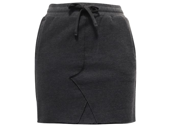 Autre Marque Falda Mini con Cuerda ATM en Algodón Gris