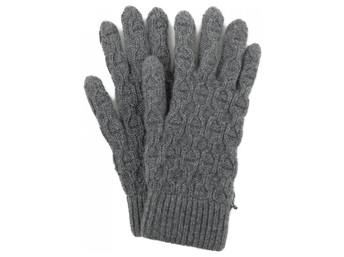 Warme graue Kaschmirhandschuhe von Hermès Braun