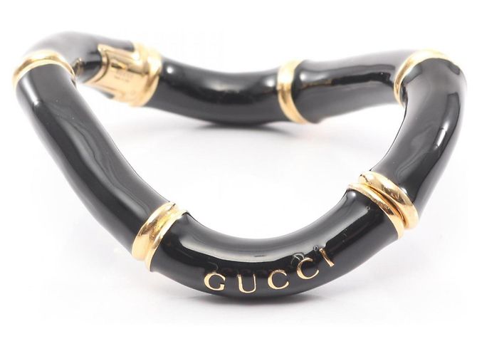 Bracciale Cuff Gucci Bamboo Nero D'oro