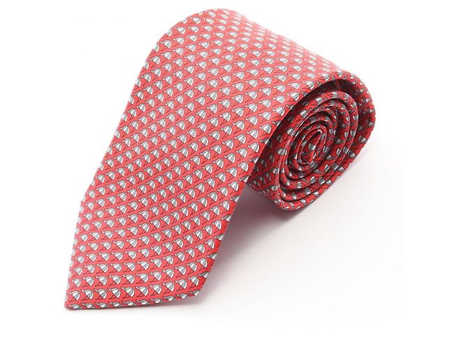 Rote Seidenkrawatte von Hermès