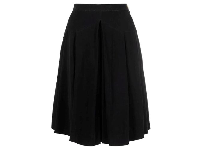 Falda negra con paneles Chanel Negro
