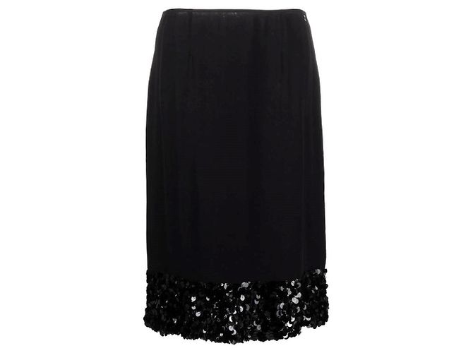 Gonna in seta nera Chanel - Anni 2000 Nero