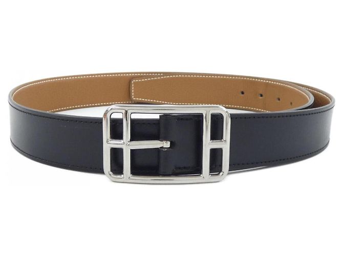 Ceinture réversible Hermès Cape Cod 32 Marron Noir