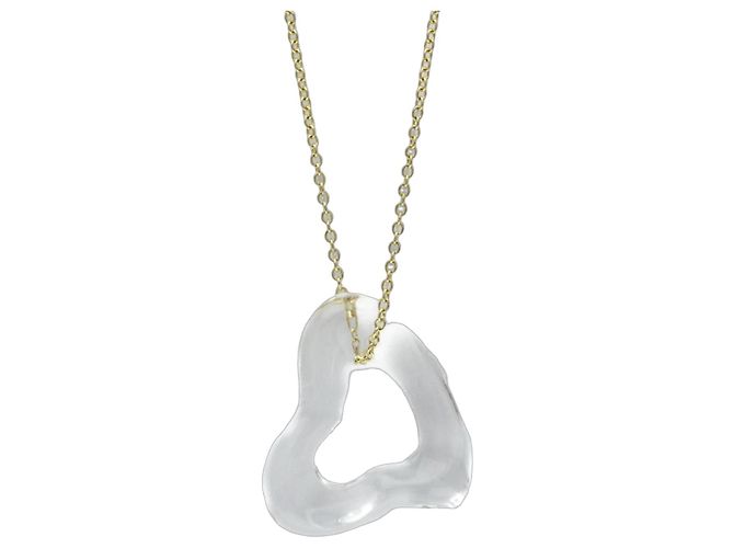 Tiffany & Co Collana in Cristallo Tiffany Open Heart Lock D'oro