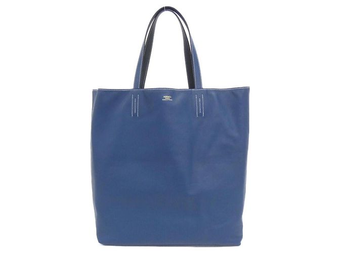 Borsa Hermès Maxi Double Sens Blu Verde scuro