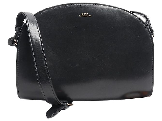 Apc Borsa a spalla in pelle demi-lune nera Nero
