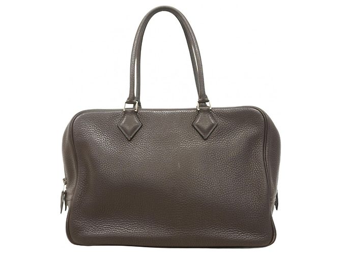 Sac à main Hermès Plume 32 Togo Ébène Damier ebène