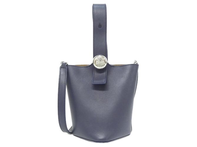 Mini borsa a secchiello Pebble Loewe Blu 