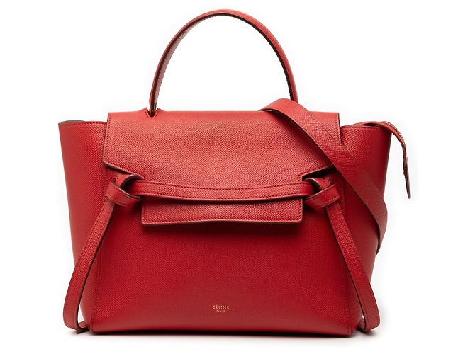 Belt Bag Céline Bolsa de cinto em couro de bezerro micro texturizado vermelho Celine