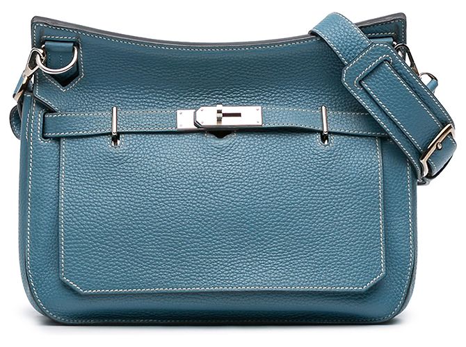 Hermès Jypsiere 28 en Cuir Clémence Bleu