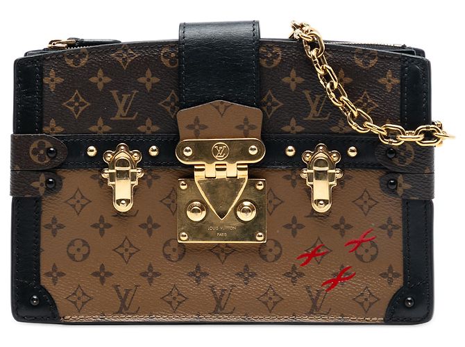 Braune Monogramm Reverse Trunk Clutch von Louis Vuitton