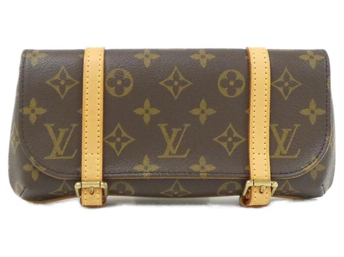 Bolsa de cintura Louis Vuitton Monogram Pochette Marel Marrom
