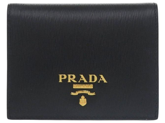 Prada Vitello Move Leather Bi-Fold Wallet Black