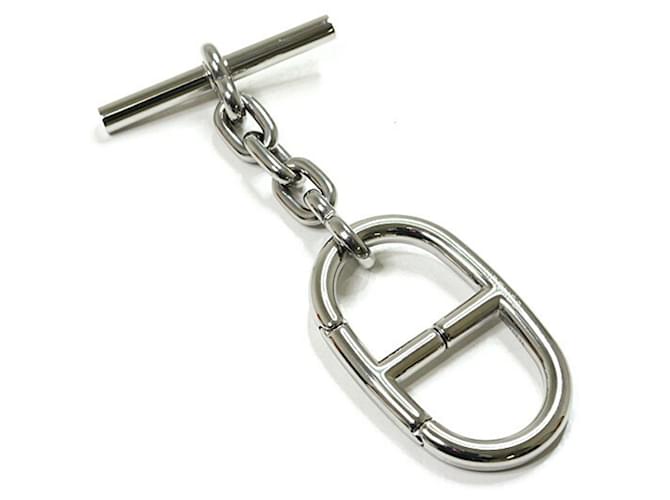 Ring Hermès HERMES Porte-clés Chaine d'Ancre Métal Argenté Charm de Sac Anneau de Clé 