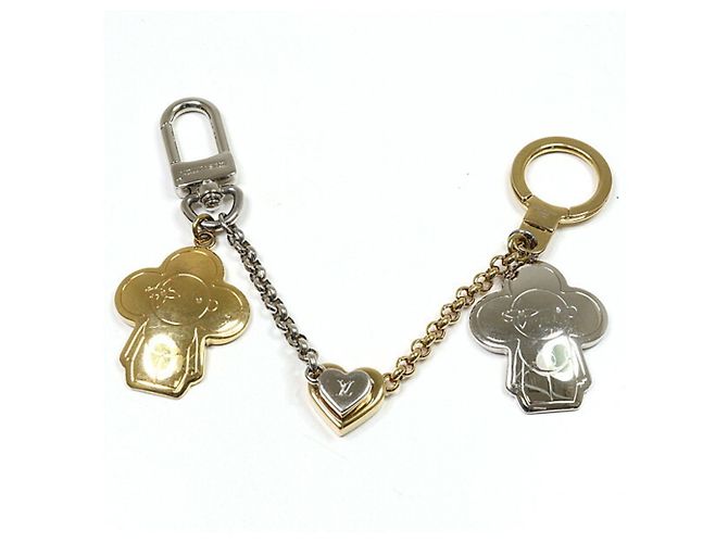 Chaveiro de bolsa Chain Vivienne BFF da Louis Vuitton Prata Dourado