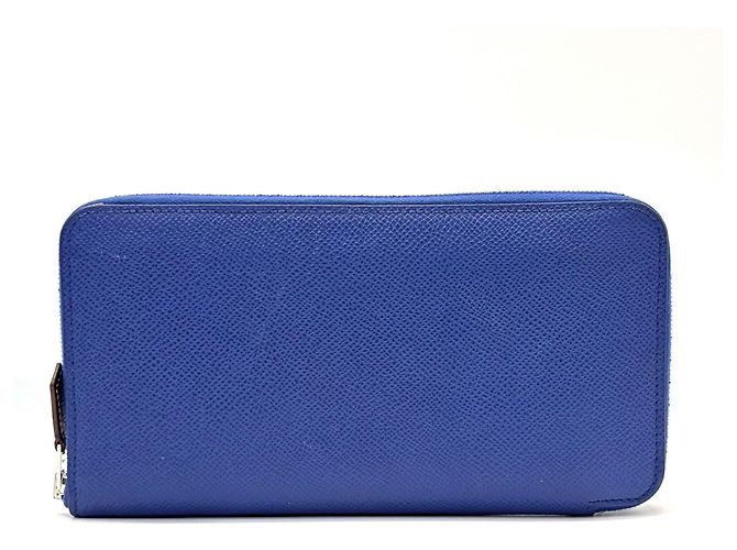 Hermès Hermes Azap Long Wallet in Blue Epsom Leather