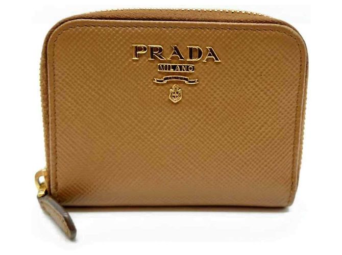 Monedero de cuero Saffiano Prada Castaño