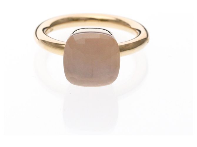 Anel Pomellato Nudo Clássico em Ouro Rosa e Ouro Branco Dourado