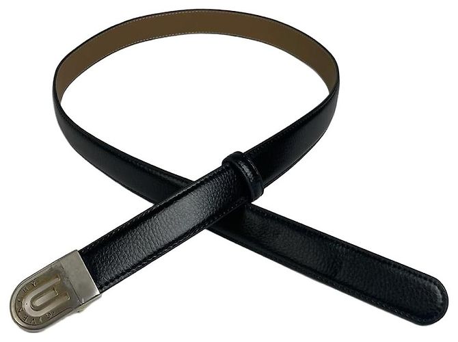Cinto de couro preto com estampa de cobra vintage Givenchy