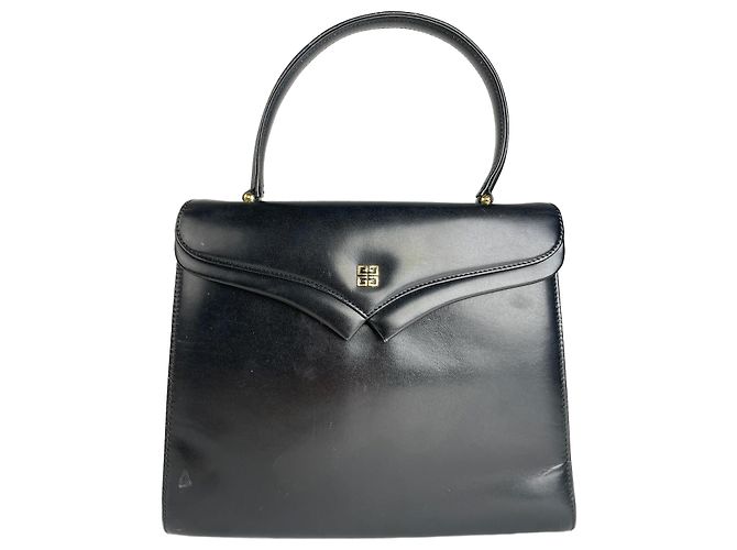 Vintage Givenchy Lederhandtasche Schwarz