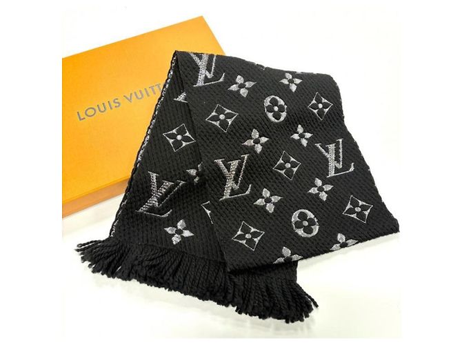 Sciarpa Logomania Noir Louis Vuitton Nero Argento