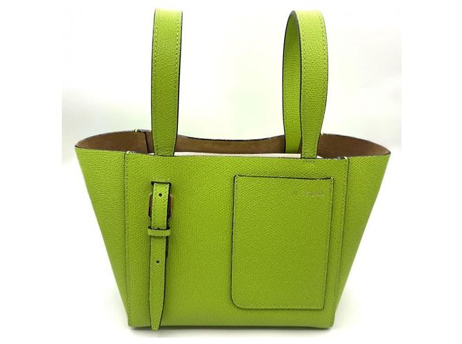 Borsa a spalla micro a secchiello Valextra in verde mela