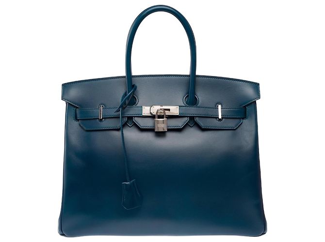 Hermès Sac HERMES Birkin 35 en Cuir Bleu - 103221