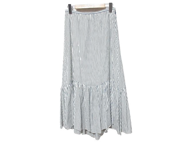 Autre Marque Falda de capas con fruncidos a rayas IENA Blanco