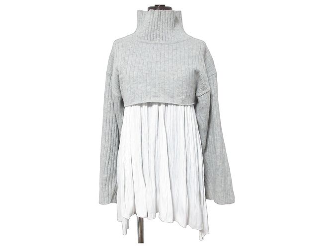 Autre Marque Top de malha cropped sobreposto Snidel Marrom Branco
