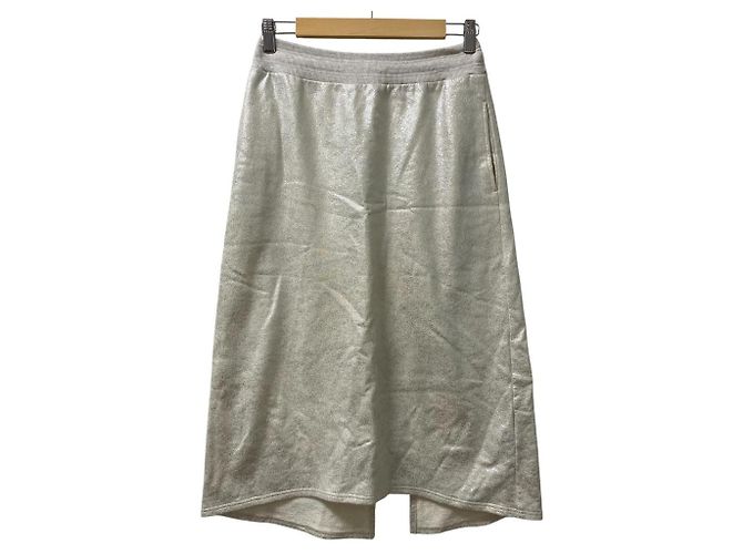 Autre Marque Falda recta de lame plateado PLAIN PEOPLE Plata Blanco