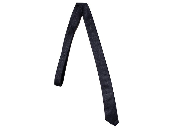 Cravatta nera glitter Saint Laurent Nero