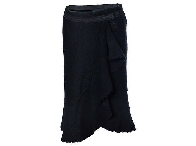 Falda envolvente de lana negra Isabel Marant Negro