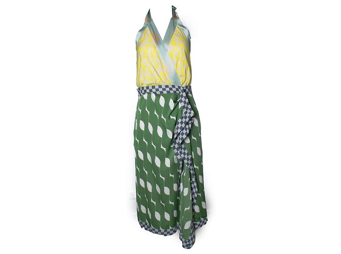 Vestido midi com decote halter estampado Dries van Noten Multicor