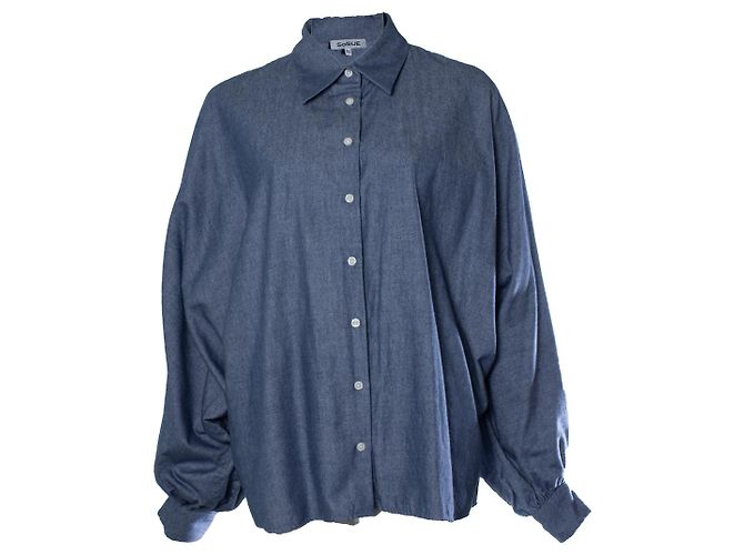 Autre Marque Sosue, blaue oversized Hemd mit Schlagärmeln