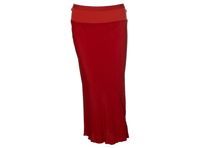 Rote Midi-Rock Larry FW19 von Rick Owens