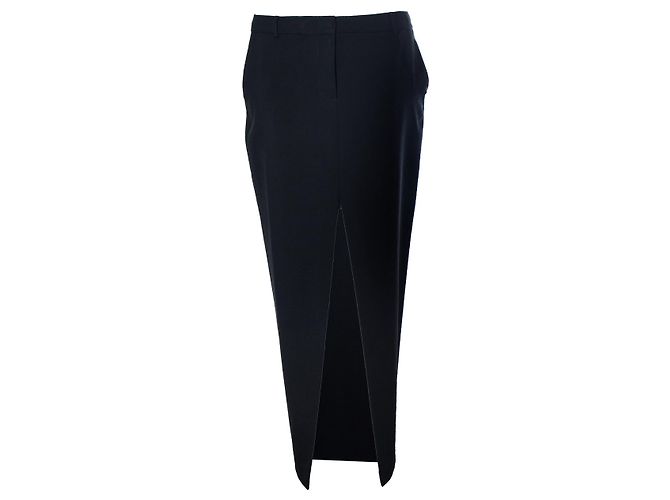 Autre Marque Schwarze Maxi-Rock mit hohem Frontschlitz (nude)