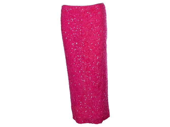 Rotate, pink sequinned skirt with back slit