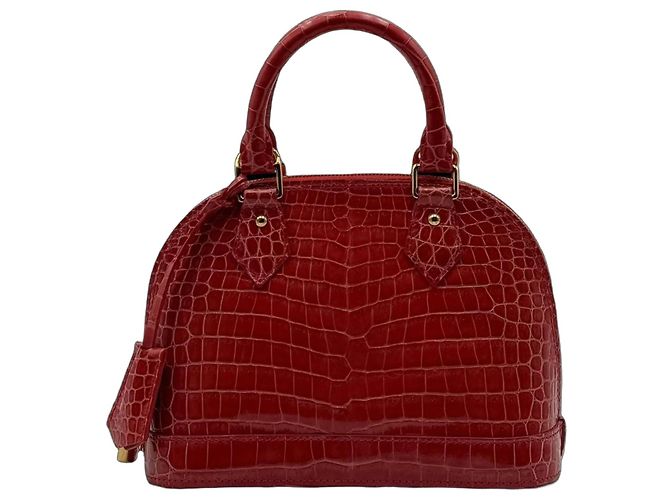 Louis Vuitton Alma BB Coccodrillo Rosa Chiaro Rosso